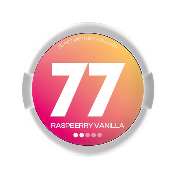 77 Raspberry Vanilla nicotine pouch by 77 snus