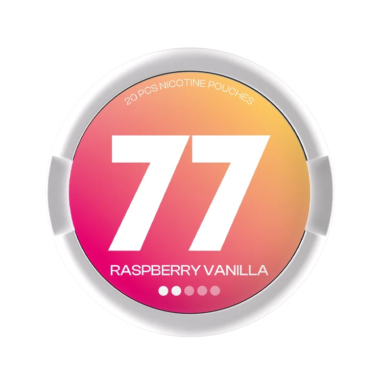 77 Raspberry Vanilla nicotine pouch by 77 snus