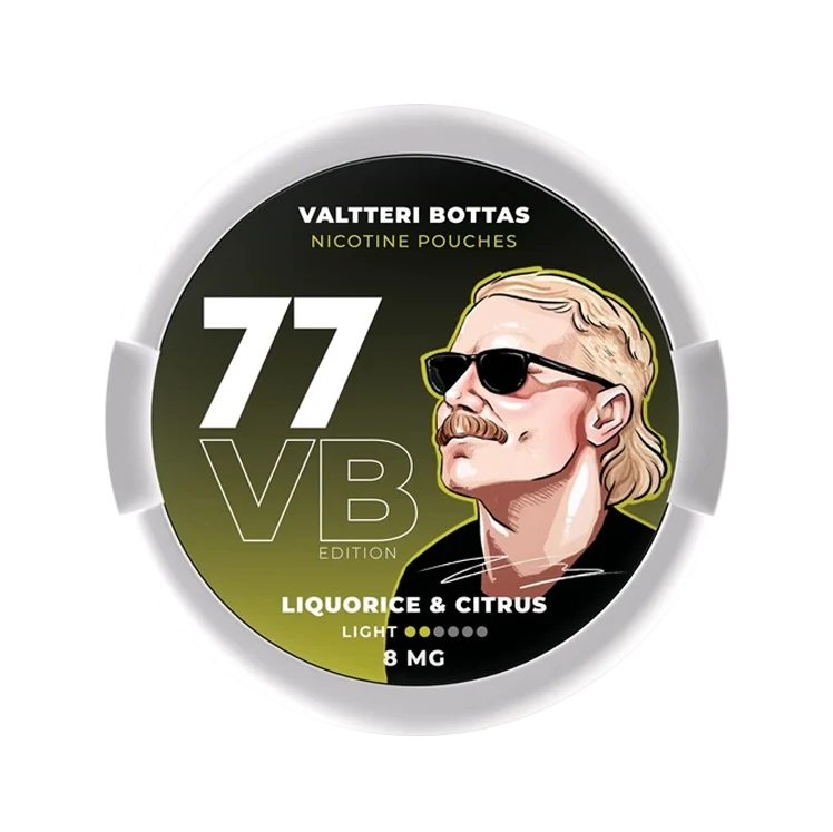 77 Valtteri Bottas Edition Liquorice Citrus Lt nicotine pouch by 77 snus