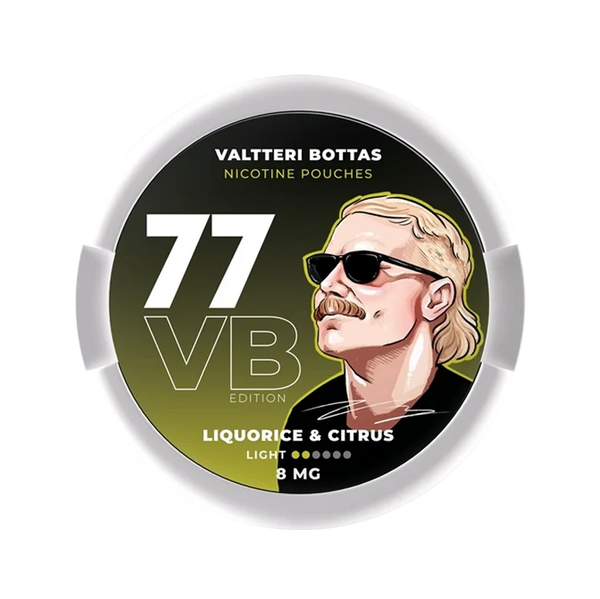 77 Valtteri Bottas Edition Liquorice Citrus Lt nicotine pouch by 77 snus