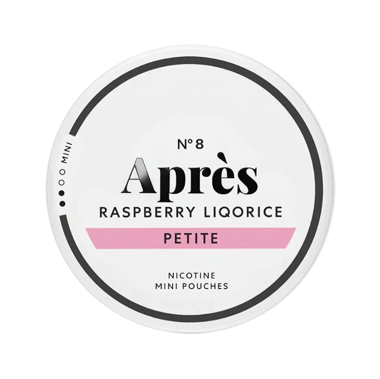 Raspberry Liquorice Mini nicotine pouch by Apres snus