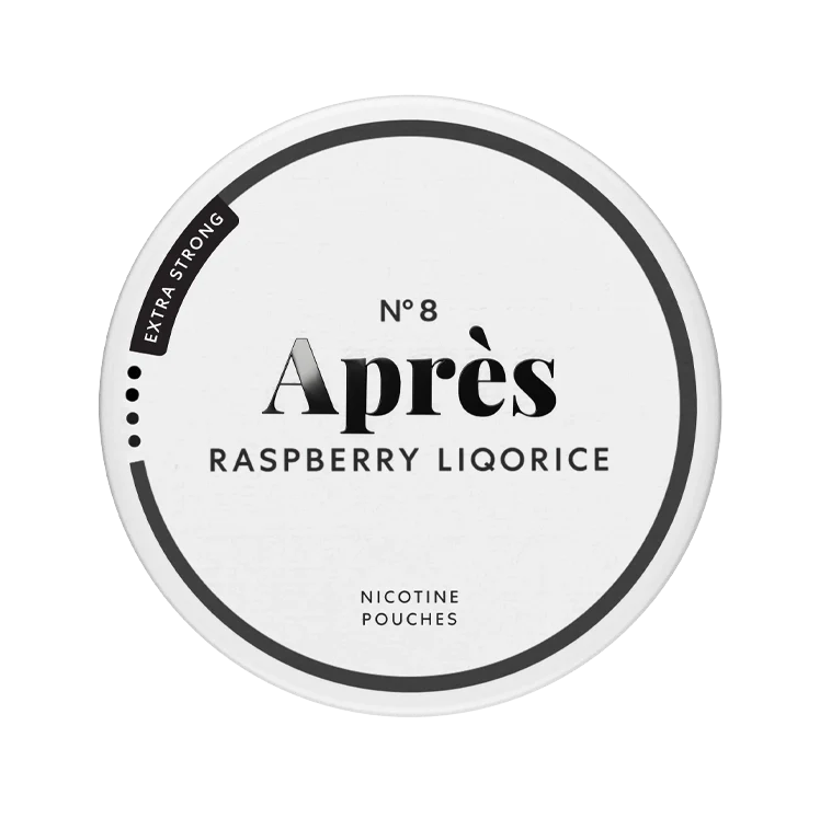 Raspberry Liquorice Extra Strong nicotine pouch by Apres snus