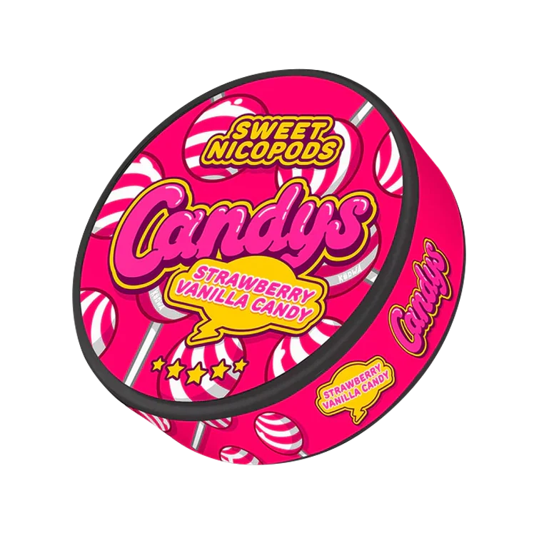 Strawberry Vanilla Candy nicotine pouch by Candys snus