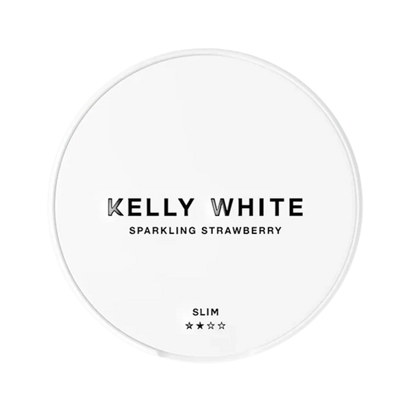White Sparkling Strawberry Slim nicotine pouch by Kelly White snus