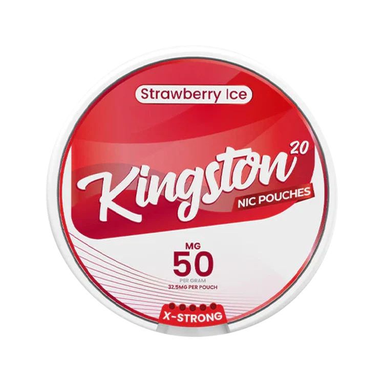 Strawberry Ice nicotine pouch by Kingston snus