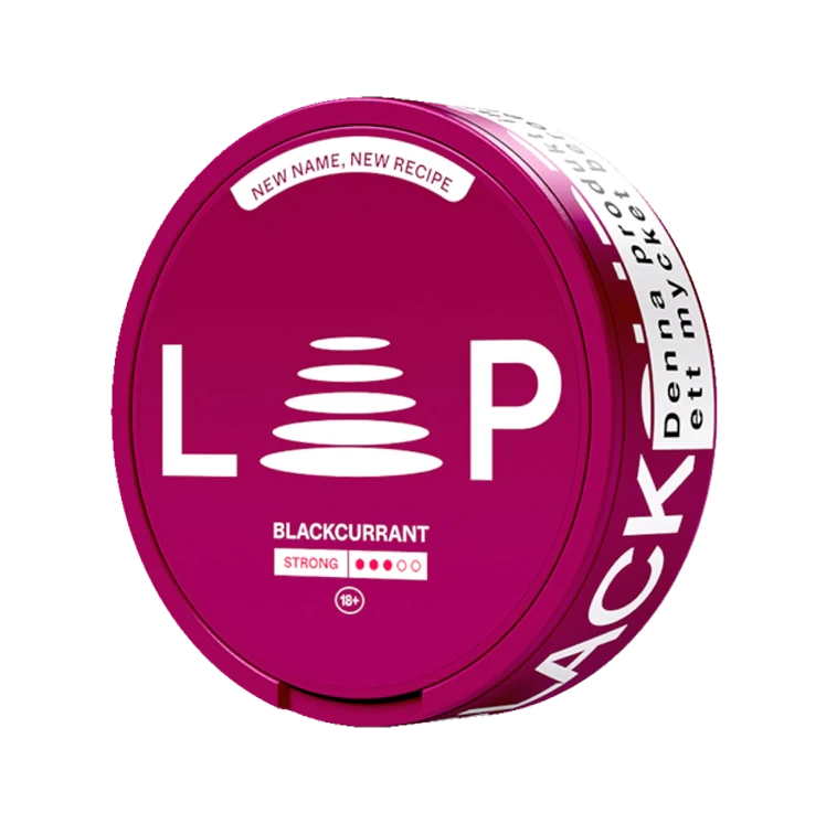 Blackcurrant Strong nicotine pouch by Loop snus