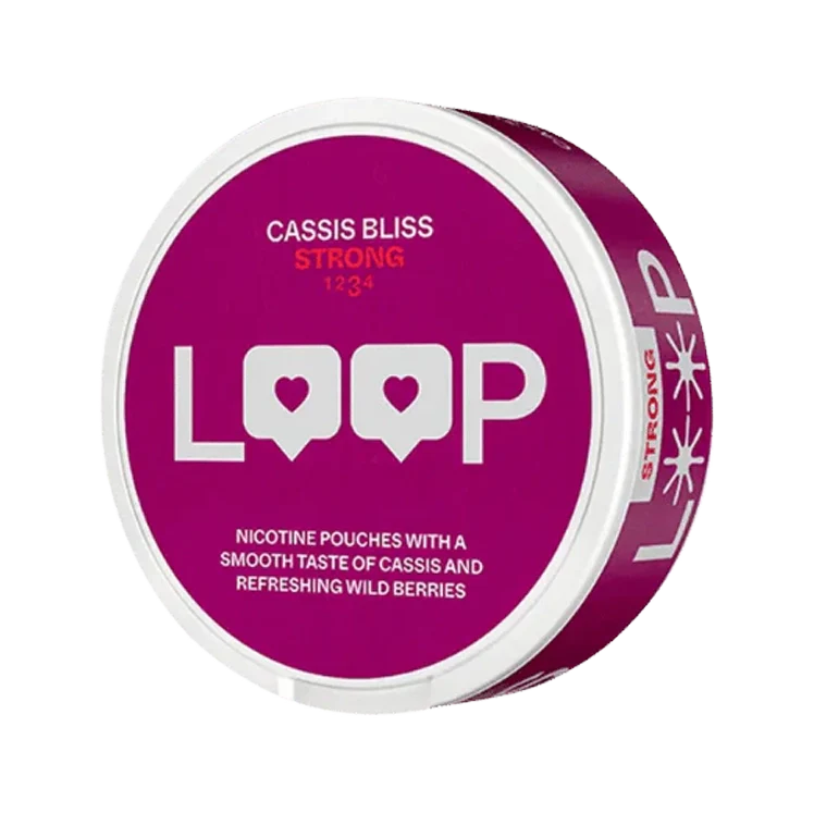 Cassis Bliss Strong nicotine pouch by Loop snus