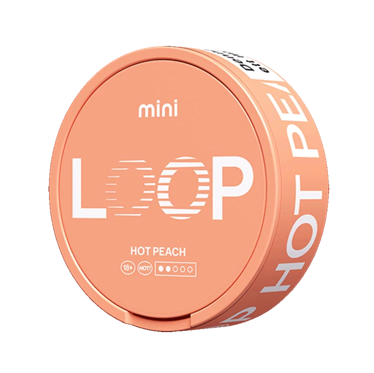 Hot Peach Mini nicotine pouch by Loop snus