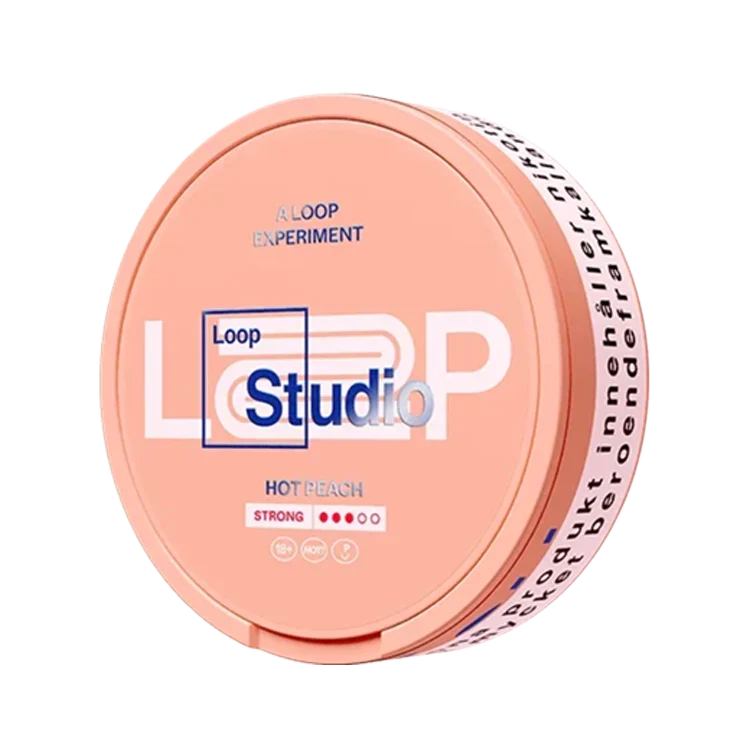 Hot Peach Strong nicotine pouch by Loop snus