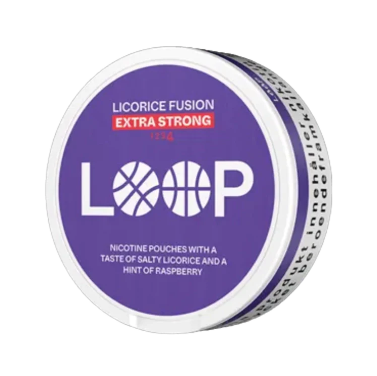 Licorice Fusion Extra Strong nicotine pouch by Loop snus