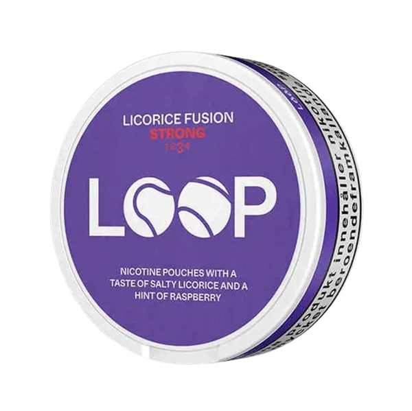 Licorice Fusion Strong nicotine pouch by Loop snus
