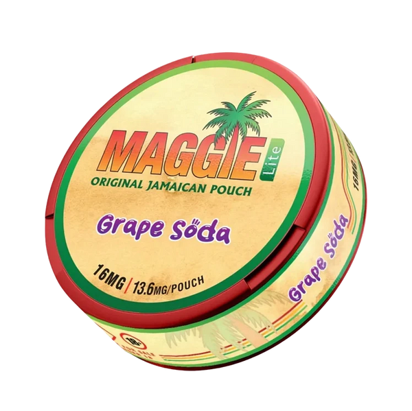 Grape Soda Lite nicotine pouch by Maggie snus
