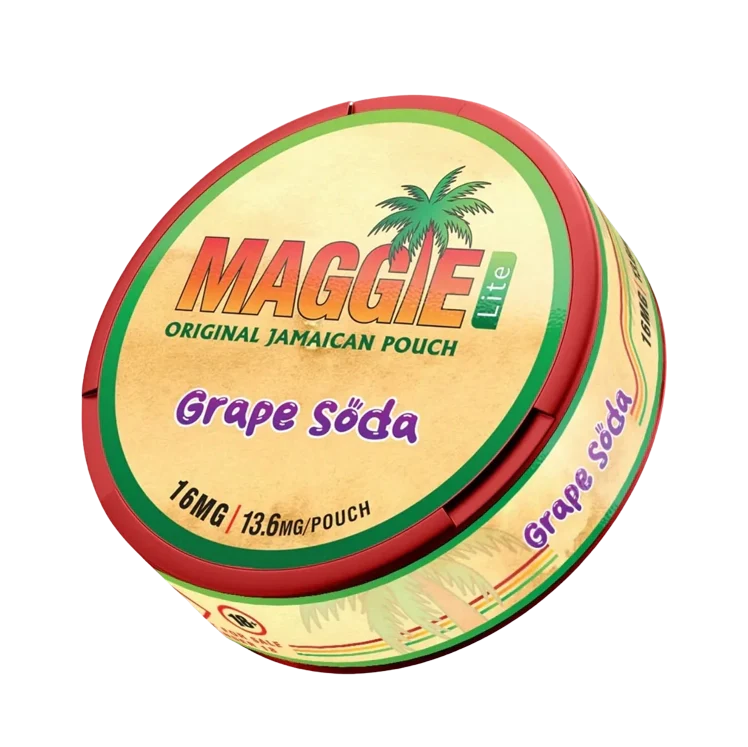 Grape Soda Lite nicotine pouch by Maggie snus