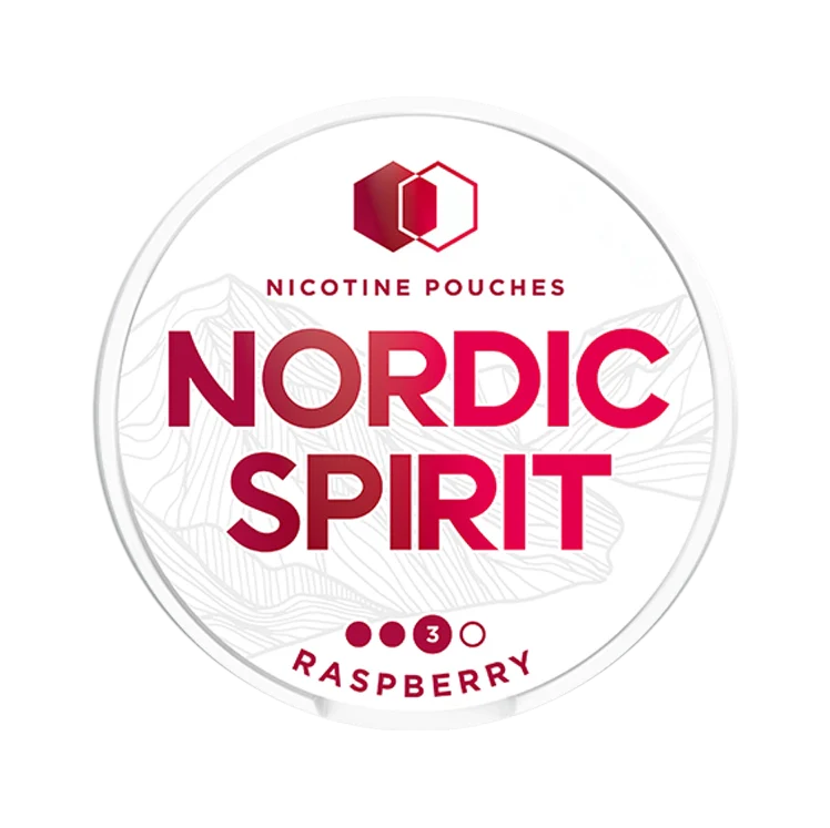 Raspberry Strong nicotine pouch by Nordic Spirit snus