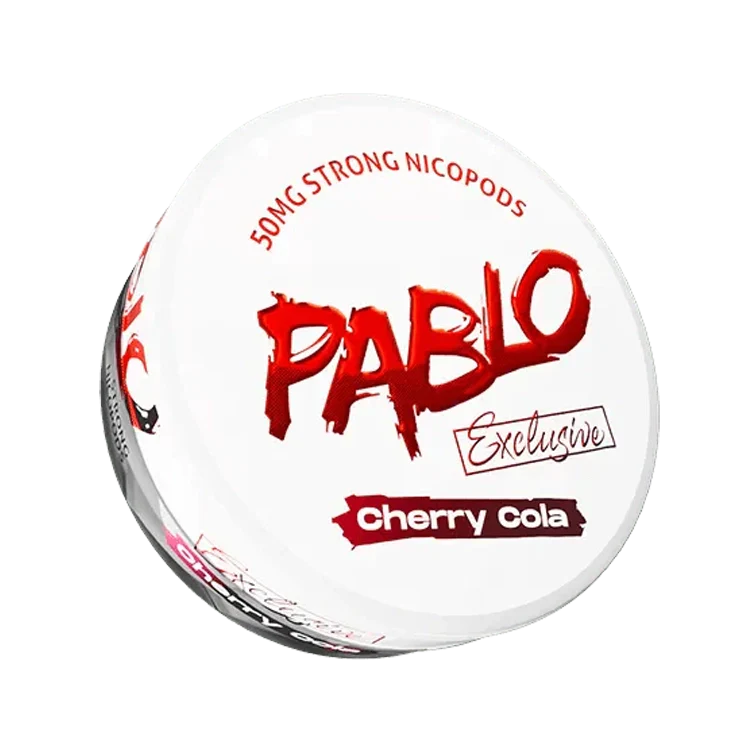 Exclusive Cherry Cola nicotine pouch by Pablo snus