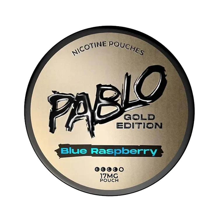 Gold Blue Raspberry nicotine pouch by Pablo snus