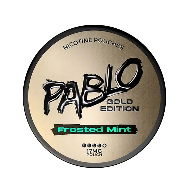 Gold Frosted Mint nicotine pouch by Pablo snus