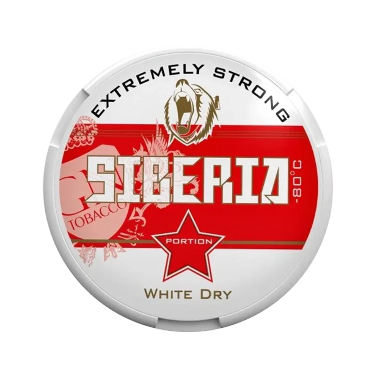Extremely Strong White Dry Portion nicotine pouch by Siberia snus