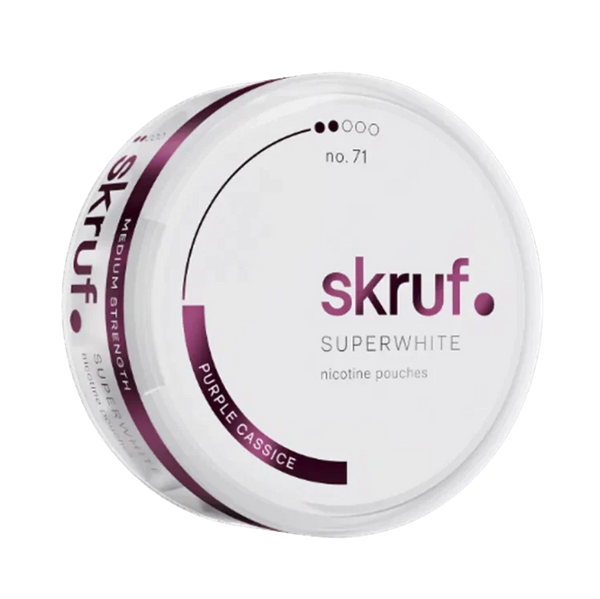 Purple Cassice S2 nicotine pouch by Skruf snus
