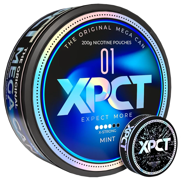 Mega Can Mint X Strong nicotine pouch by XPCT snus