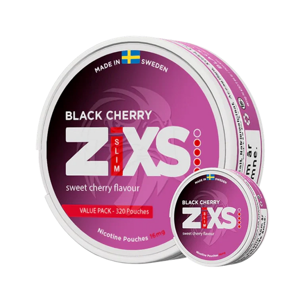 Black Cherry Mega Can nicotine pouch by ZIXS snus