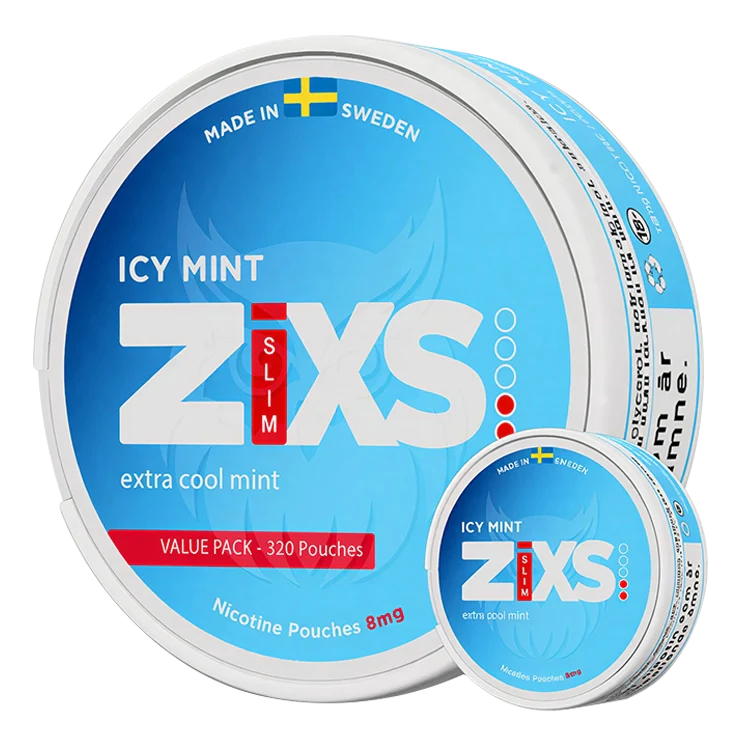 Icy Mint Mega Can nicotine pouch by ZIXS snus