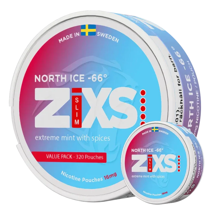 North Ice 66 Mega Can nicotine pouch by ZIXS snus