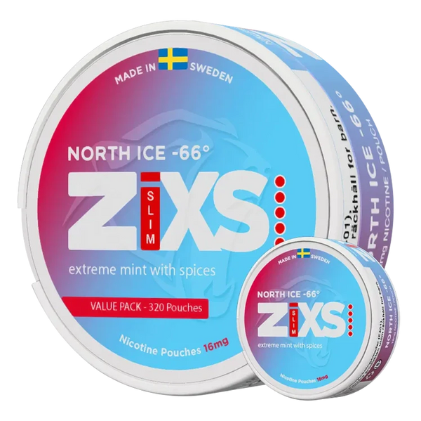 North Ice 66 Mega Can nicotine pouch by ZIXS snus