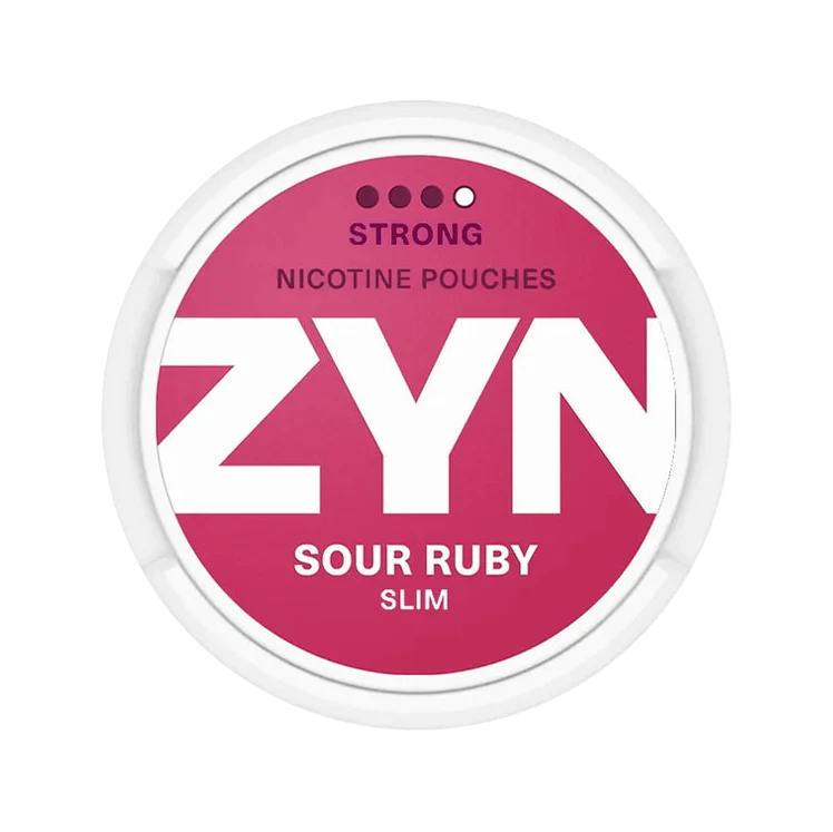 Sour Ruby Slim Strong EU nicotine pouch by Zyn snus